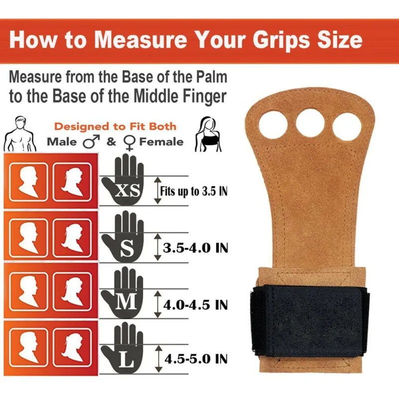 1Pair Gym Pull-up Grip Strap Lifting Strap Cowhide Gloves Grips Wrist Guard Workout Crossfit Sports Gloves Palm Protection