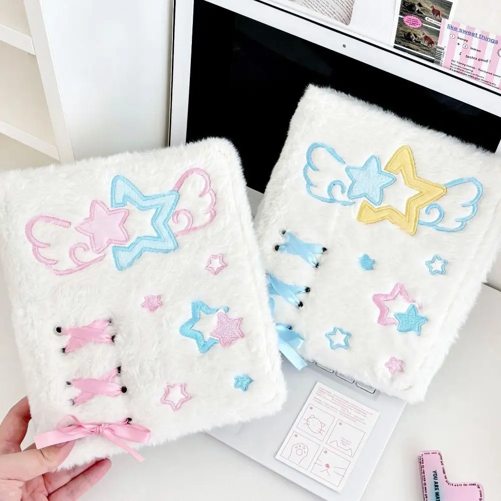 A6 Album Shell Photocard Holder Loose-Leaf 3-inch Small Card Storage Card Binder Angel Star Pattern Photocard Collection Book