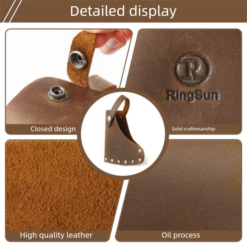 Durable First-Layer Cowhide Axe Sheath, Portable and Simple Design, Thickened Axe Blade Protective Cover, Suitable for Various a