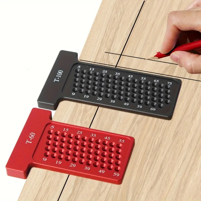 

Woodworking 0-80mm engraving machine, precision T-ruler, T-shaped pocket marking gauge, measuring manual marking tool