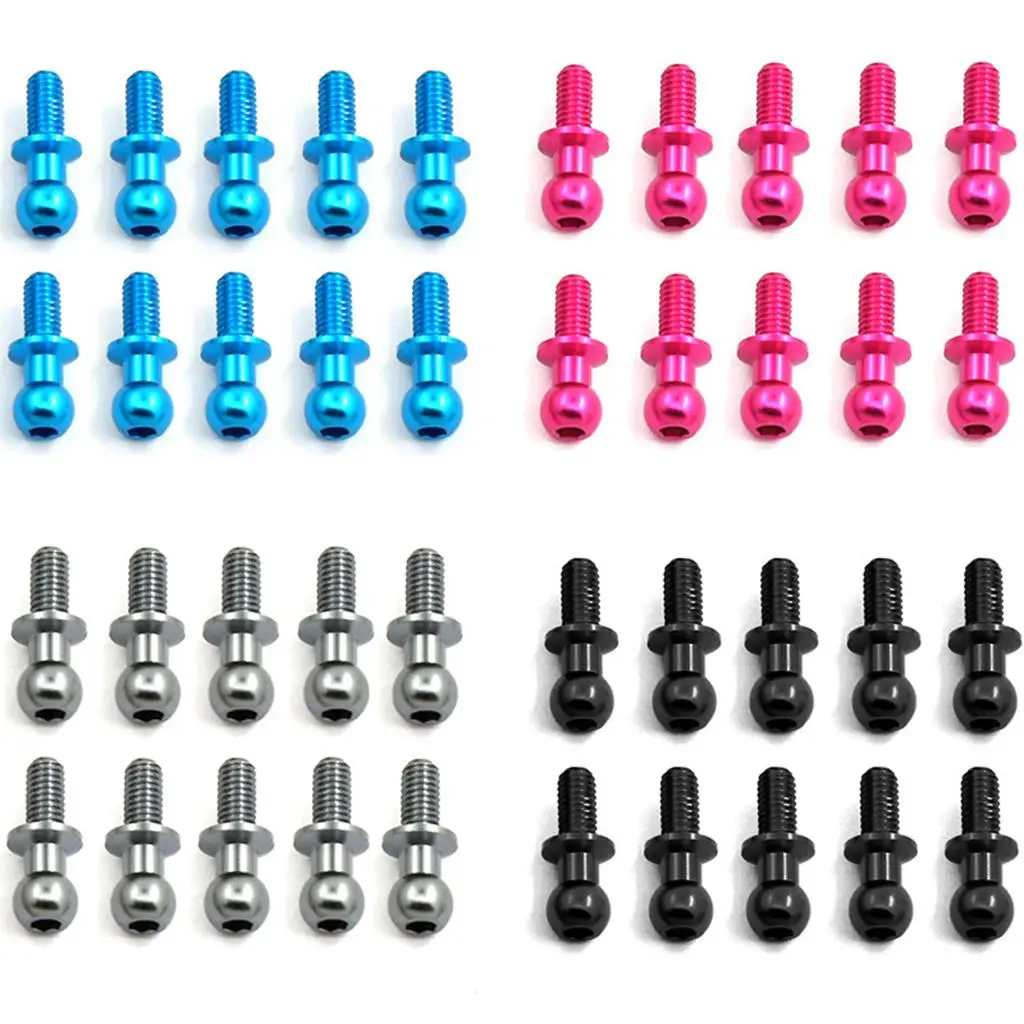 チタンカラー RC カーボールヘッドネジ DIY モデル車両アクセサリータミヤ TT01 TT02 1 10 電気用