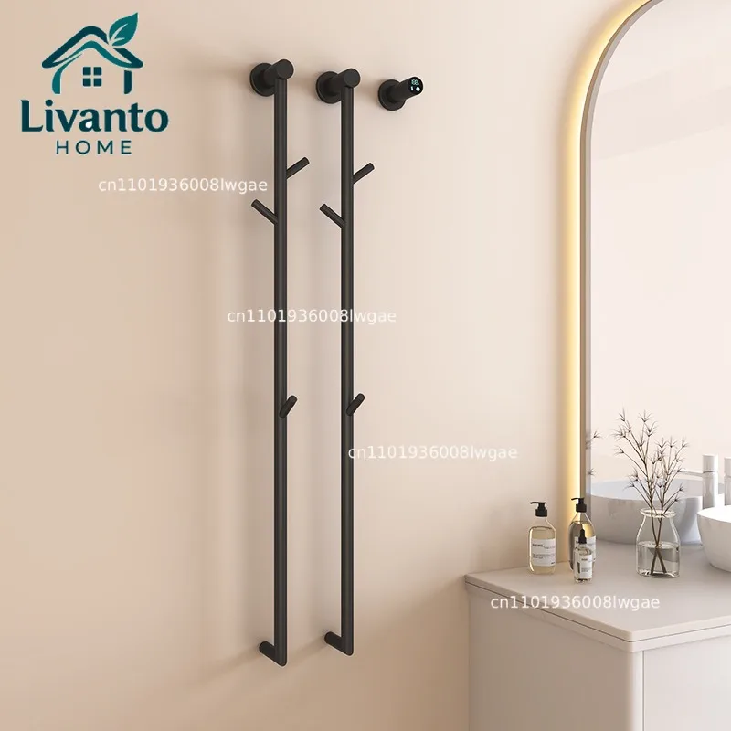 

Bathroom Electric Heated Towel Rail Concealed Towel Rack Stainless Steel Wall Mounted Towels Warmers Aesthetic Towels Dryer