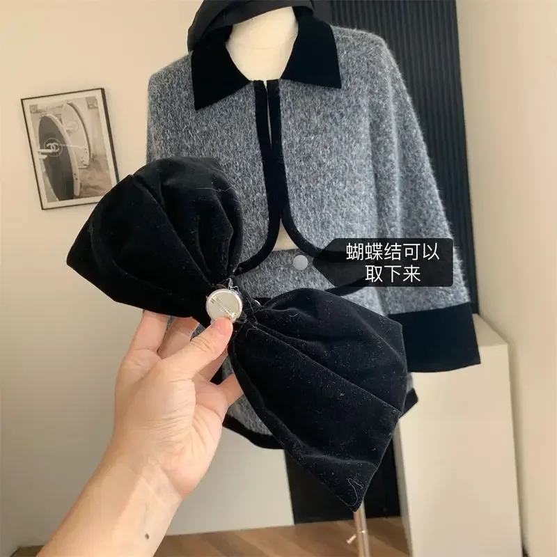 UNXX Autumn Winter Tweed Blazer Women Small Fragrant Style Celebrity Temperament Long Sleeves Coat + Mini Skirt Two-piece Sets