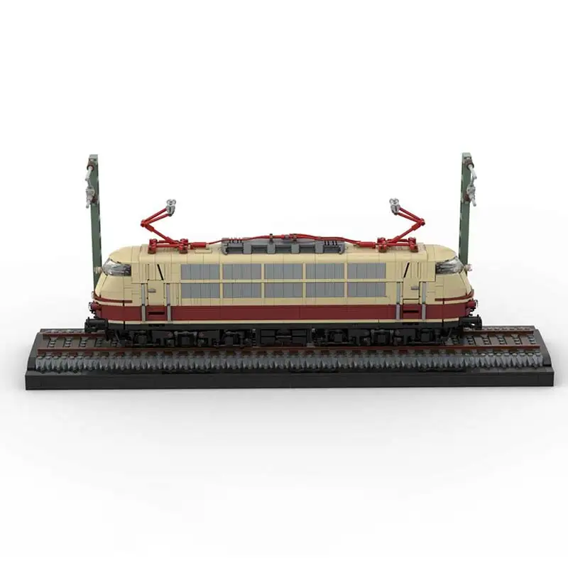 MOC-213295 Railway Transport Series BR103 (tan/dark-red) Diesel Electric Locomotive Model Mini Bricks Toy Children Holiday Gifts