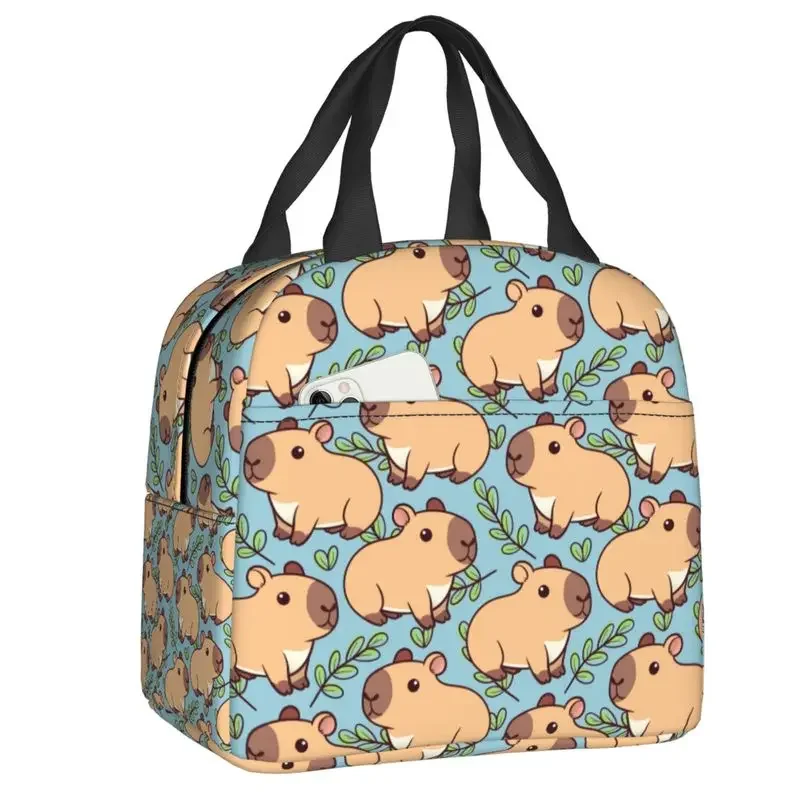 capivara-personalizado-mangas-fofas-lancheiras-isoladas-para-mulheres-refrigerador-termico-resuavel-caixa-bento-trabalho-escola-viagem