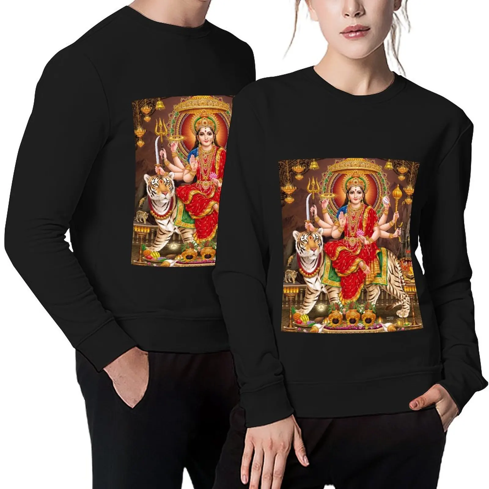

Goddess Durga Pullover men's sweat-shirt set men's clothes clothes for men men wear oversize sweatshirts