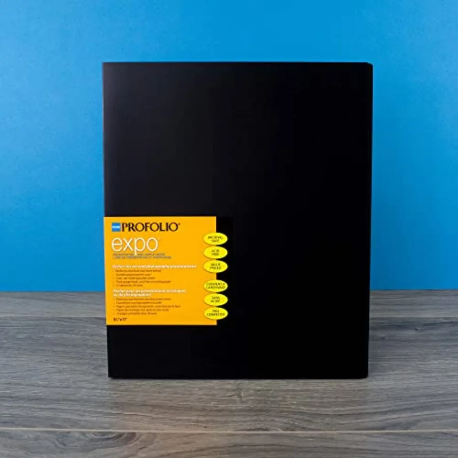 Itoya Expo 8-1/2 x 11 Raccoglitore portfolio artistico nero con buste in plastica e 24 pagine - Ideale per esposizione e archiviazione di opere d'arte in C