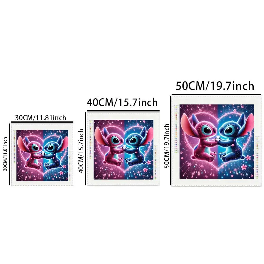 1 piece - Potdemiel-5D-DIY - Flocking cloth - Special drill - Diamond painting set - Love hug - Diamond art view 2
