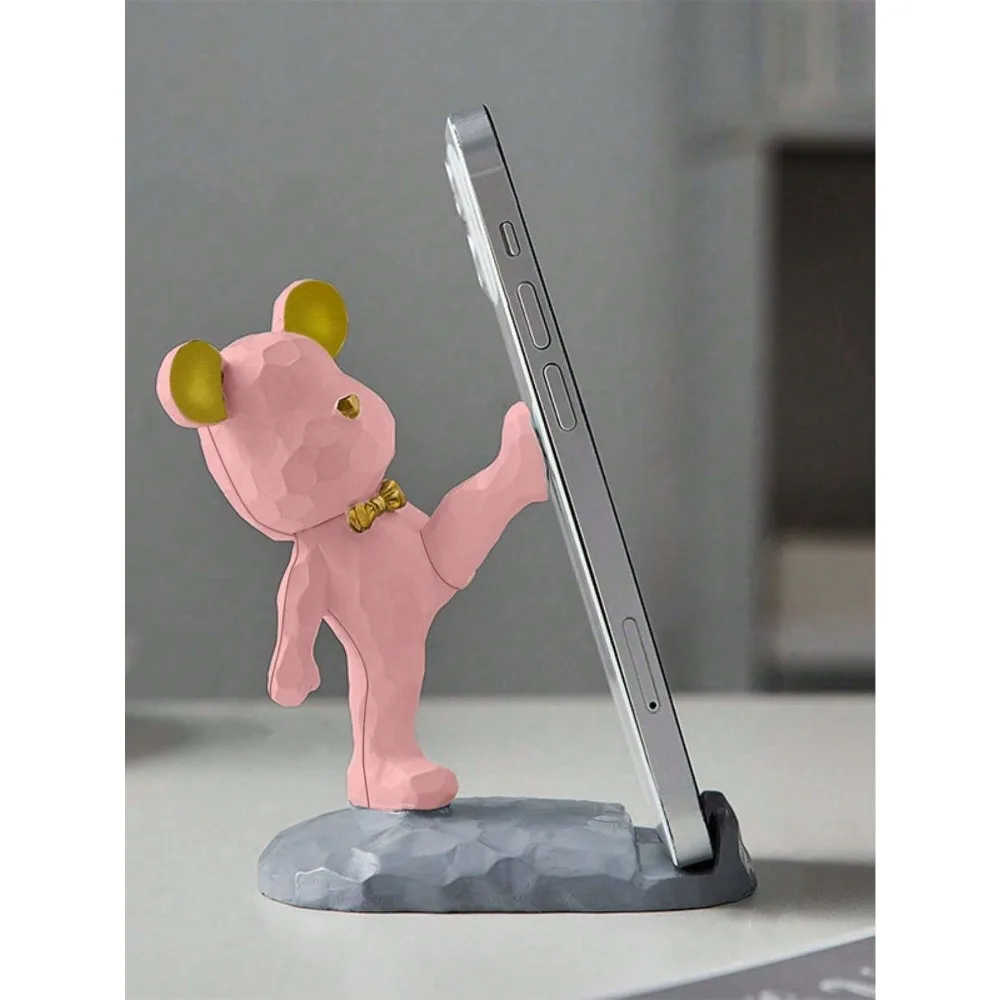 

1pc Cute Phone Stand, Cartoon Bear Shaped Phone Holder, Compatible With Both Mobile Phones And Tablets, Suitable For Office Desktop, Bedside, Living Room, Study, Bedroom, Gifts Back To School