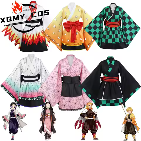 XQAnime Kamado Tanjirou Kochou Shinobu Rengoku Kyoujurou Kamado Nezuko Agatsuma Zenitsu Cosplay Costume Woman Cute Lolita Skirt