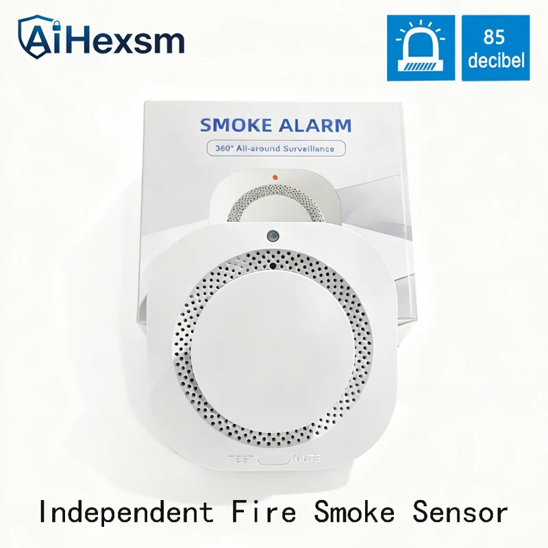 Independent Smoke Sensor Detector Fire Alarm System for Home Office Security Smoke Alarm Fire Protection