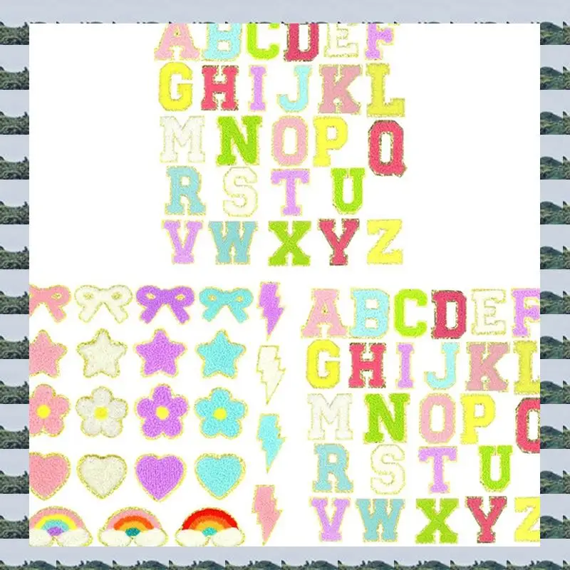 ABQR Letter Patches Self-Adhesive For Backpacks: 75PCS Stick On Varsity Letter Patches Cute Star Heart For Clothing Hats Bags