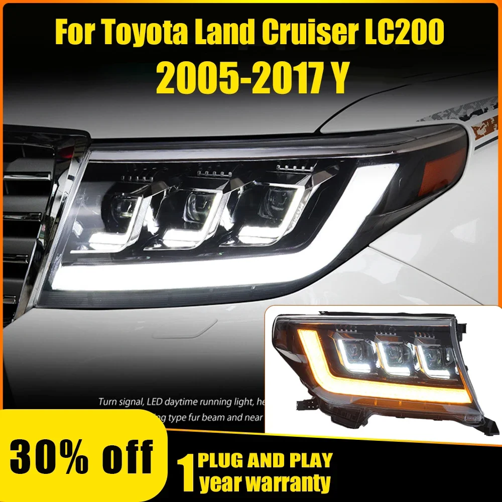 

Передняя фара для Toyota Land Cruiser LC200 светодиодный фары 2007-2015 фары ДХО сигнал поворота