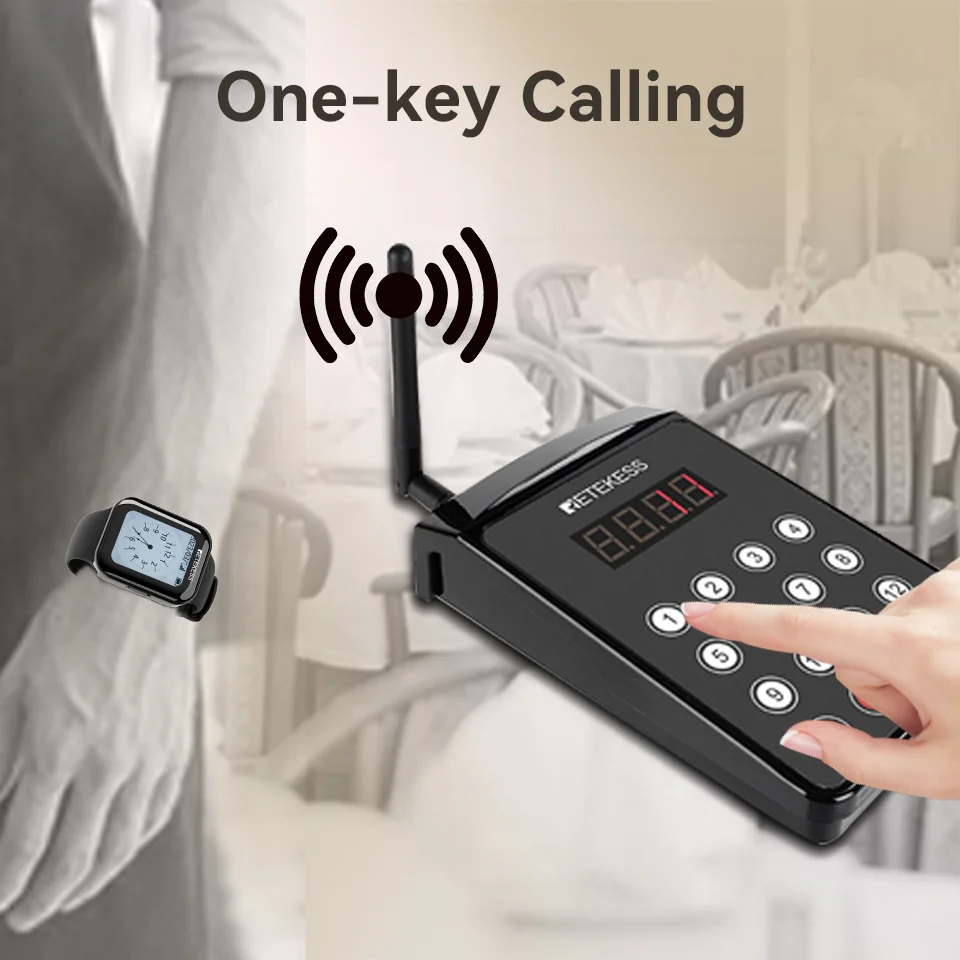 RETEKESS TD154 Küche Kellner Rufsystem Restaurant Pager Für Server TD113 Wasserdichte Uhr Empfänger Für Kaffee Bar Hotel – Detail 9