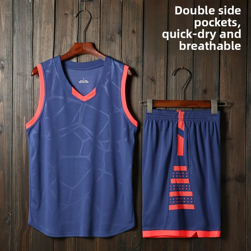 

Men's Summer Qui Dry Ice Silk Vest orts Loose Breathable Fitn Running Large Size Sports Baskeall Clothing Set
