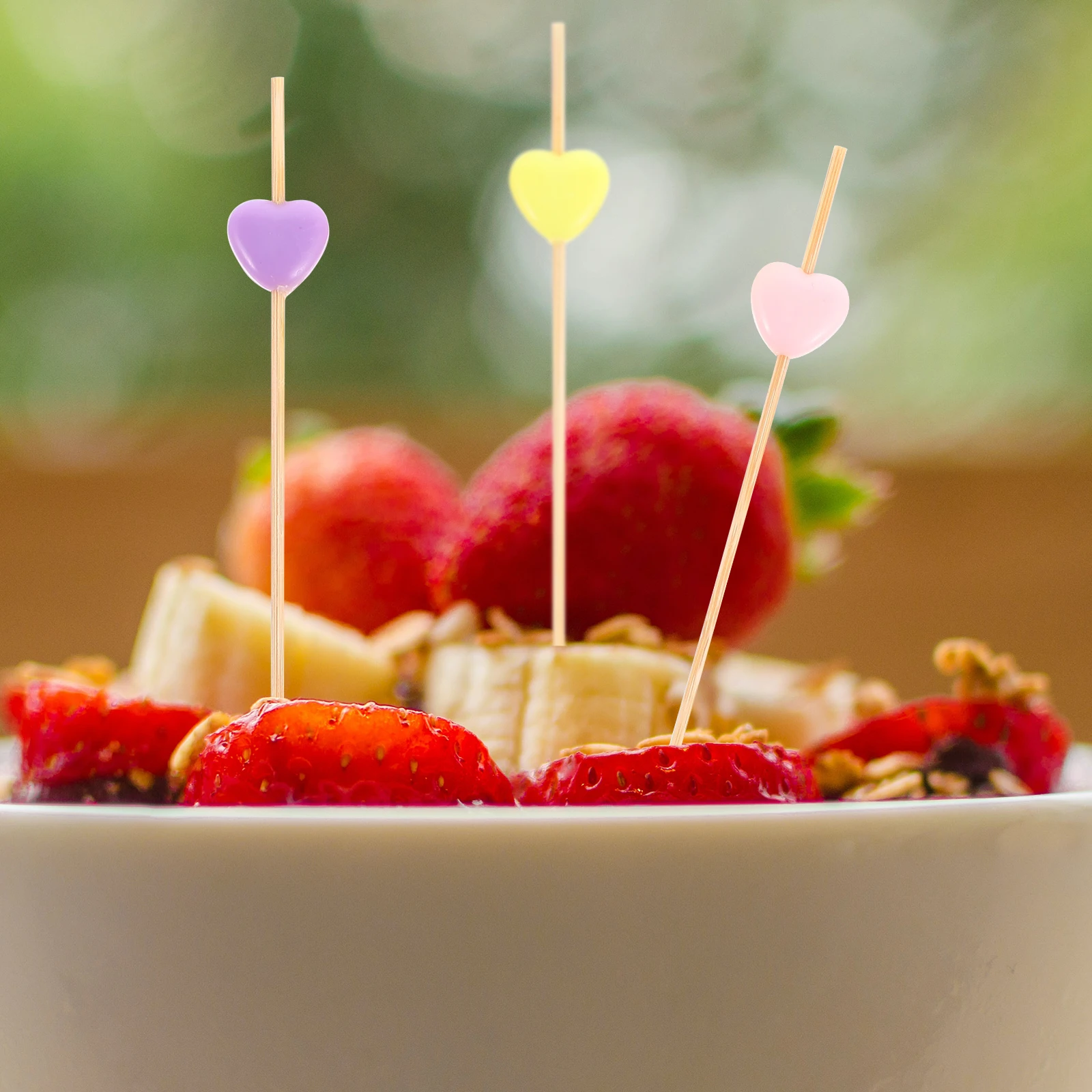 

100 Pcs Fruit Pick Set Dessert Picks Household Cocktail Decorative Bamboo Food Daily Supplies Party Supply
