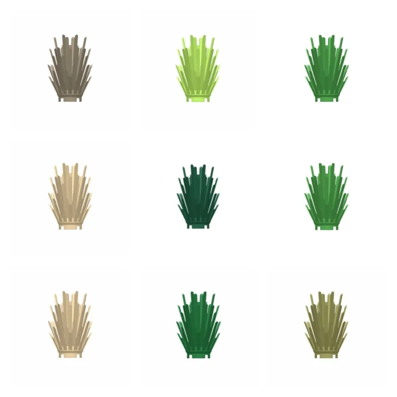 

50g/16PCS 6064 Moc Plant Prickly Bush 2x2x4 Building Blocks Garden Grass DIY Bricks Compatible with City Street View Scene Toys