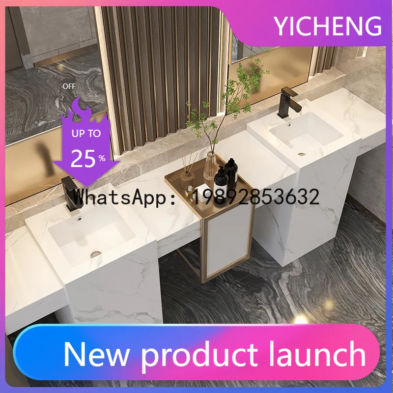 

Hys rock slab column basin seamless connection ceramic basin outdoor courtyard wash basin