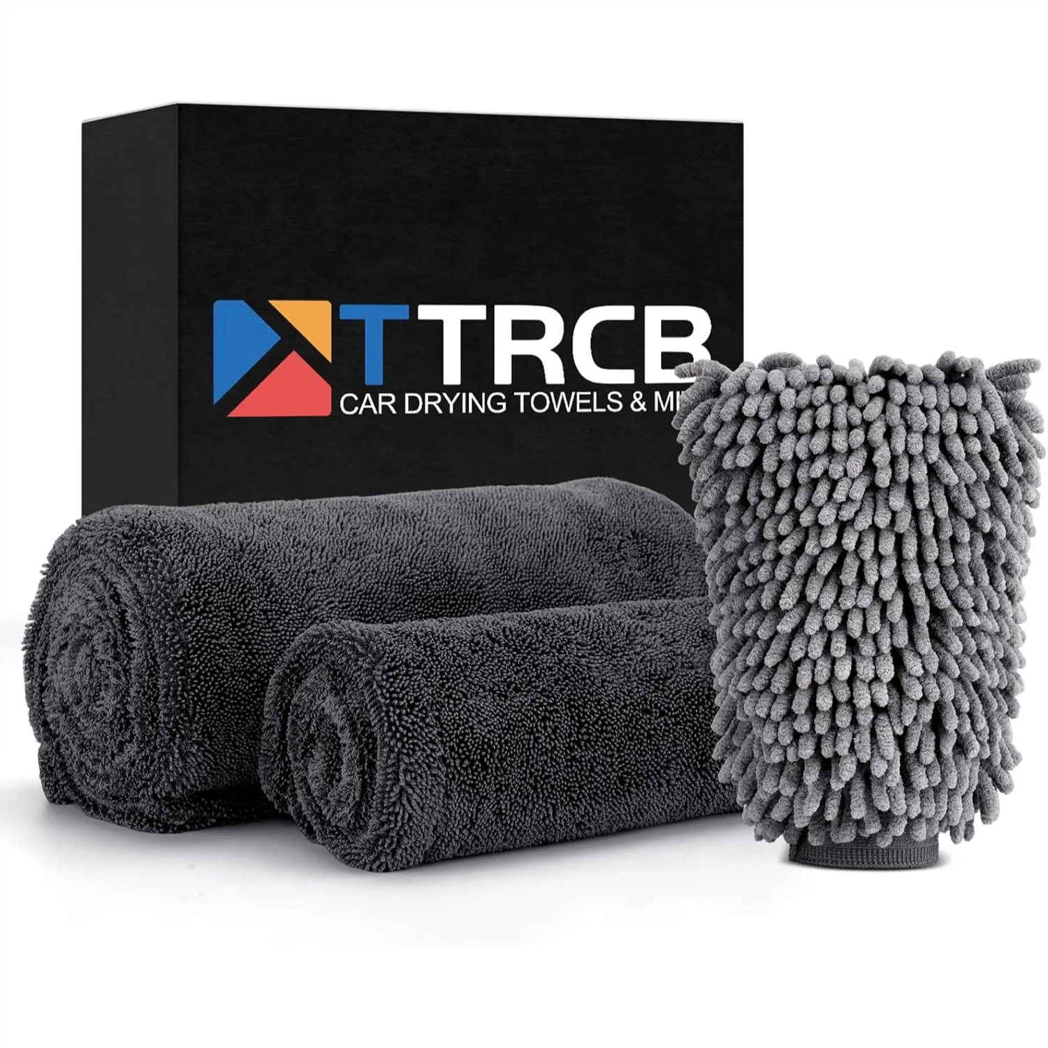 

2 Pack 1300 GSM Microfiber Car Drying Towels, 36x24 & 16x16 Ultra-Absorbent Streak Free Car Wash Mitt for Detailing