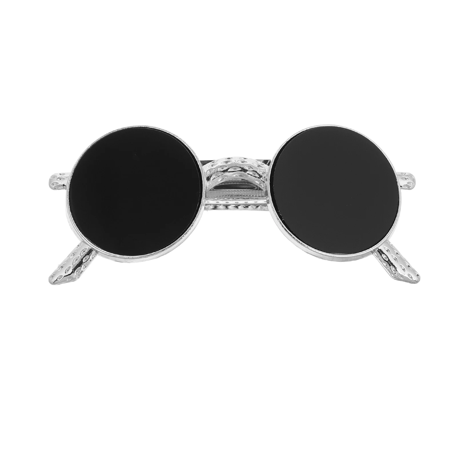 

Funny Glasses Hair Clip Black Sunglasses Metal Spring Clips Durable Retro Design Decorative Hair Accessories Circle Shape