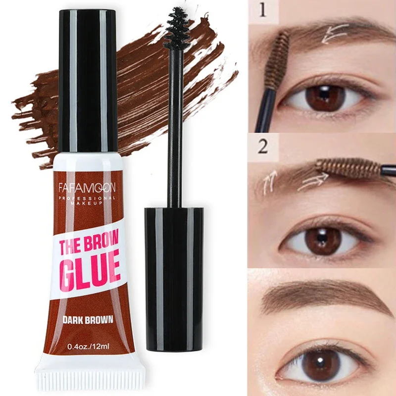 Natural Liquid Dyeing Eyebrow Gel Cream Eyebrow Tattoo Pen Tint Long Lasting Waterproof Black Brown Mascara Tint Makeup Cosmetic