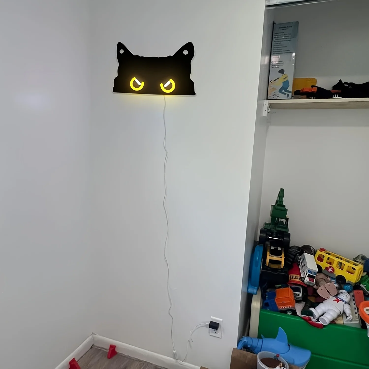 Zwarte kat neonbord, dimbare LED-wanddecoratie, USB-aangedreven nachtlampje voor slaapkamer, slaapzaal, woondecoratie