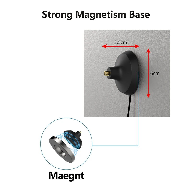 Travelight Magnetic 3M RG316 SMA J SMA Female  Rf Coaxial Antenna Extension Base