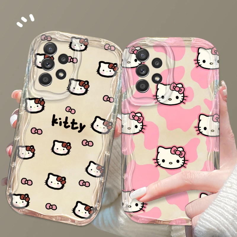 

Hello Kitty Sanrio Cute Art For Samsung S24 S23 S21 S20 Ultra Plus FE A73 A72 A71 A51 A31 A05S A05 A04 5G Wave Oil Back