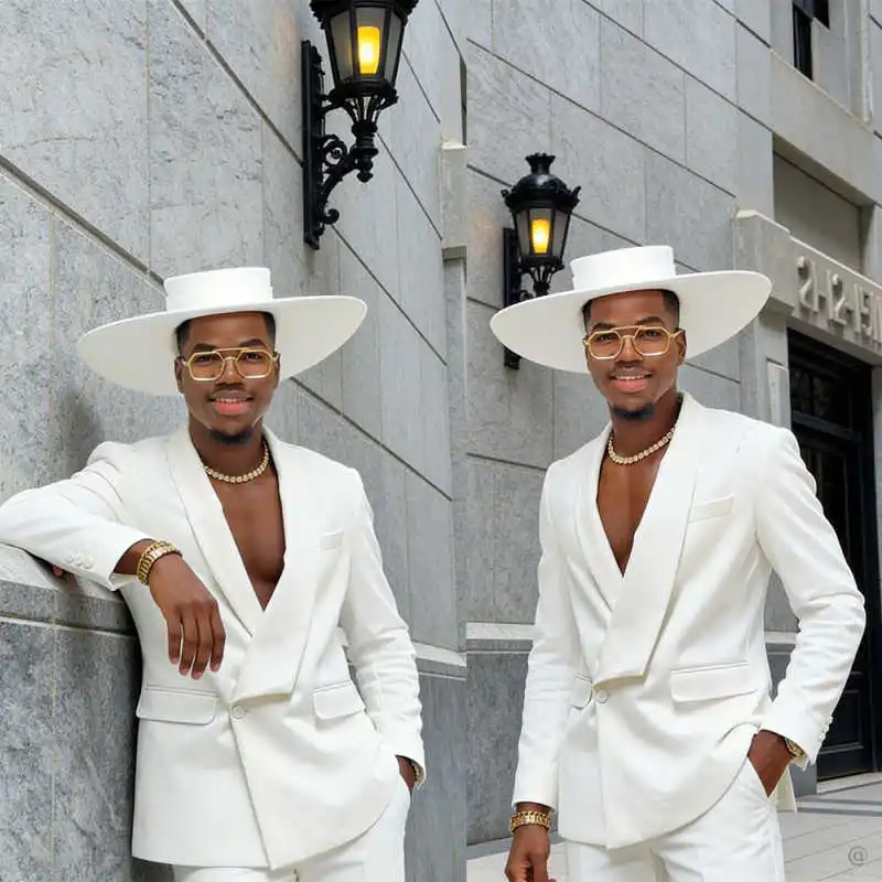 

Elegant Men Suit 2 Pieces Blazer Pant Shawl Lapel Formal Occasion Party Prom Wedding Customized Trajes Para Hombre