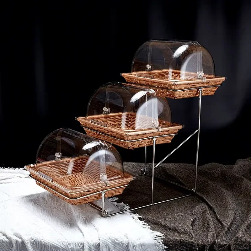 Removable Stainless Steel Buffet Dessert Stand Ceramic Plates Multi-Tier Rack Cake Fruit Display Modern Design Hotel