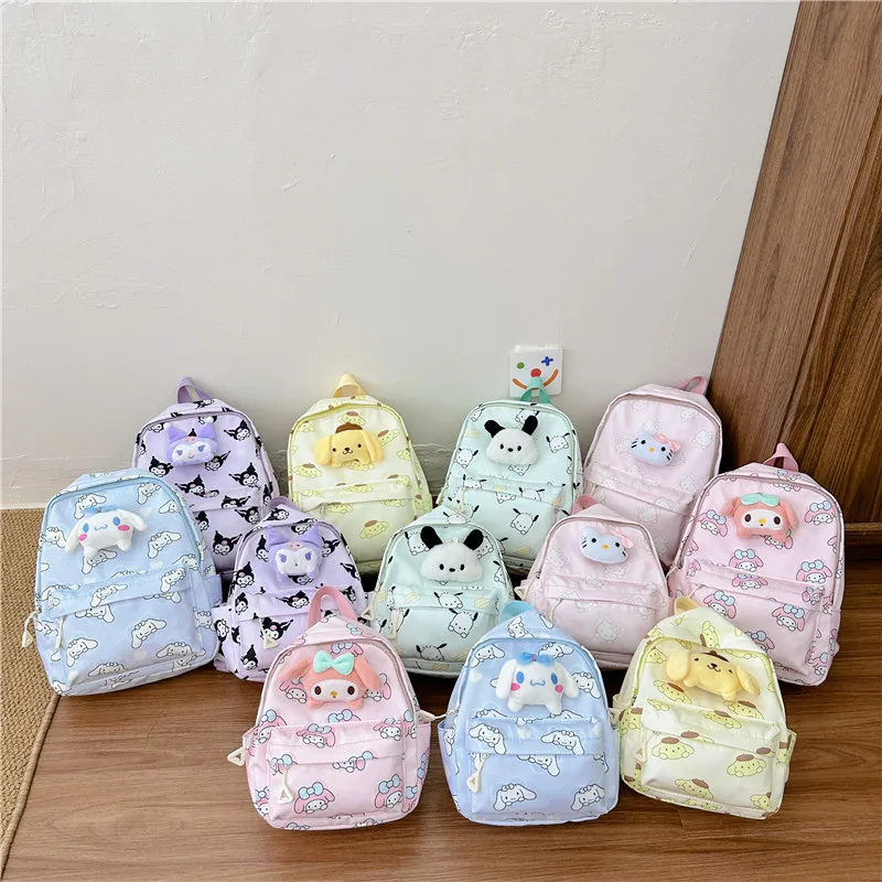 

Sanrio Hellokitty Mymelody Pachacco Kuromi Cinnamoroll Purin новый детский рюкзак детский дорожный рюкзак мультяшная сумка