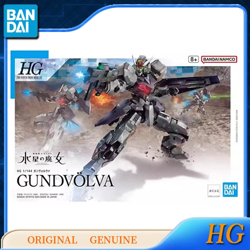 Bandai-figuras de acción de Anime HG 1/144 para niños, juguetes originales genuinos de la bruja de MERCURY GUNDAM GUNDVOLVA, modelo de regalo, adornos