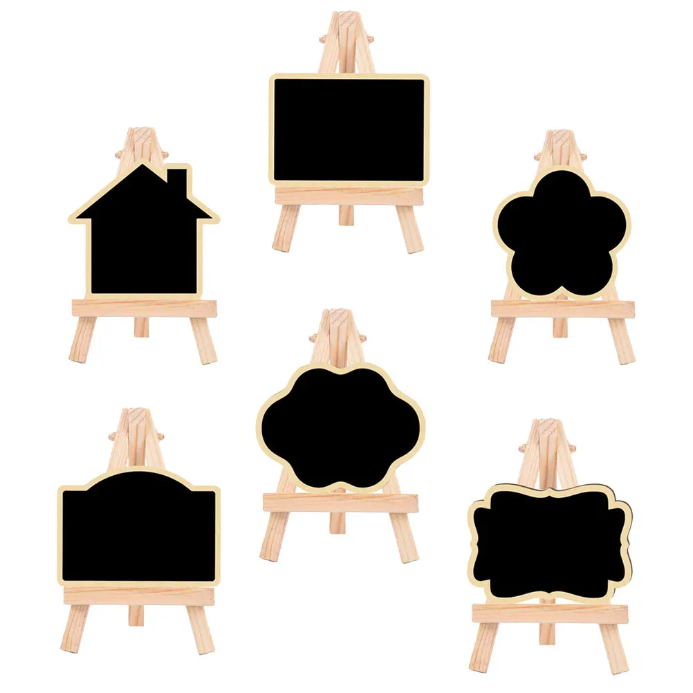 

6pcs Mini Sign Tripod Small Chalkboard Desktop Message Menu Board Decorative Chalkboard Sign Household Party Buffet Food Labels
