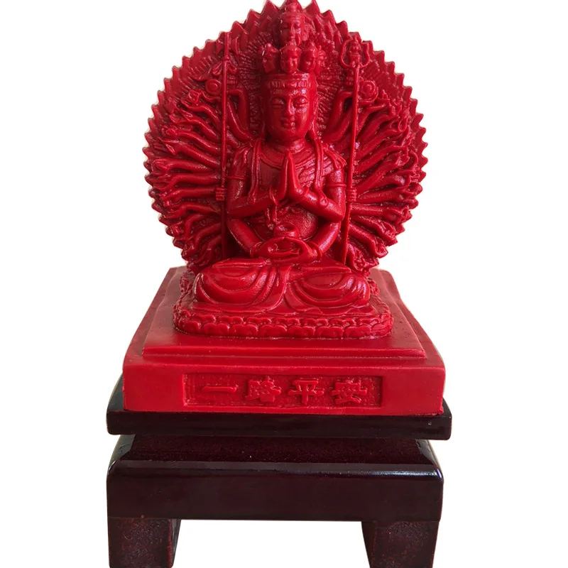 Taiwan Province primary color cinnabar avalokitesvara Buddha worships the patron saint Zodiac, which belongs to the mouse Buddha