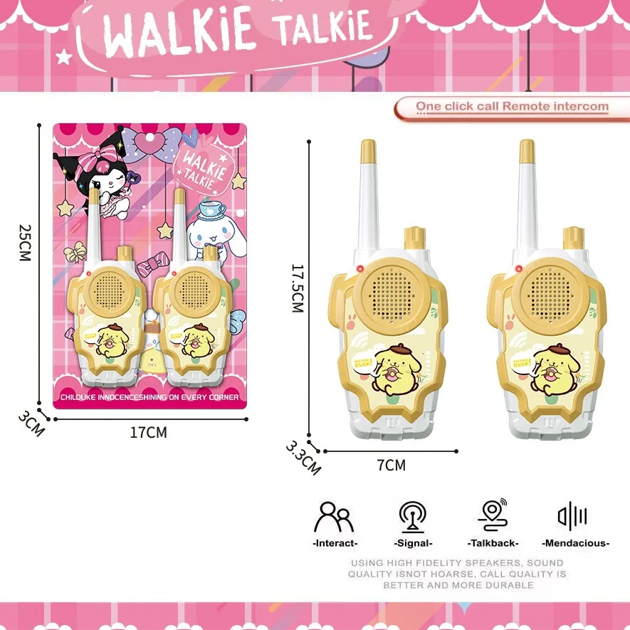 Walkie Talkie Hello Kitty Kartun Portabel Radio Dua Arah Mini Walkie Talkie Transceiver Genggam Interaktif Hadiah Natal Mainan