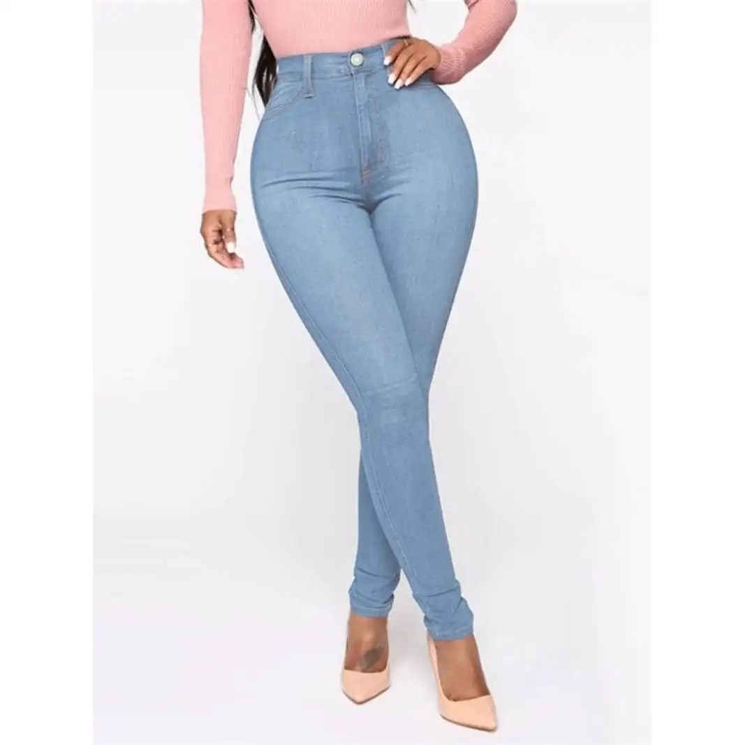 Faion Stretch Jeans Frauen plus Größe Casual Hosen 2023S6XL l Taille Lange Baumwolle Elastische Denim Zipper Blei Stift Hosen