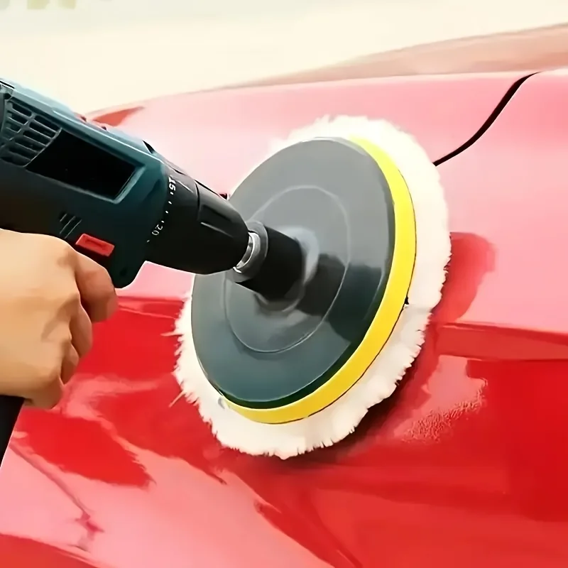 6Pcs Industrial Car Polishing Tool Kit Foam Pads Polishing Wheels Drill Buffing Accessories Vehicle Paint Surface Care Detailing