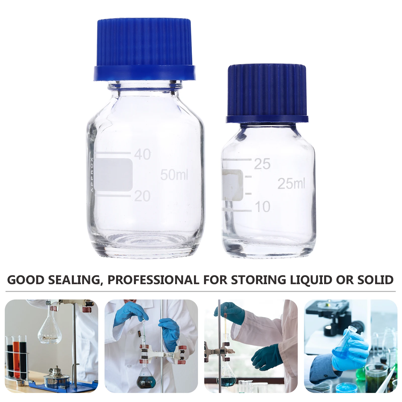 

10pcs Glass Bottle Round Cylinder Reagent Storage Bottle Leakproof Science Lab Container For Liquid Solid 4 Sizes Cork Design