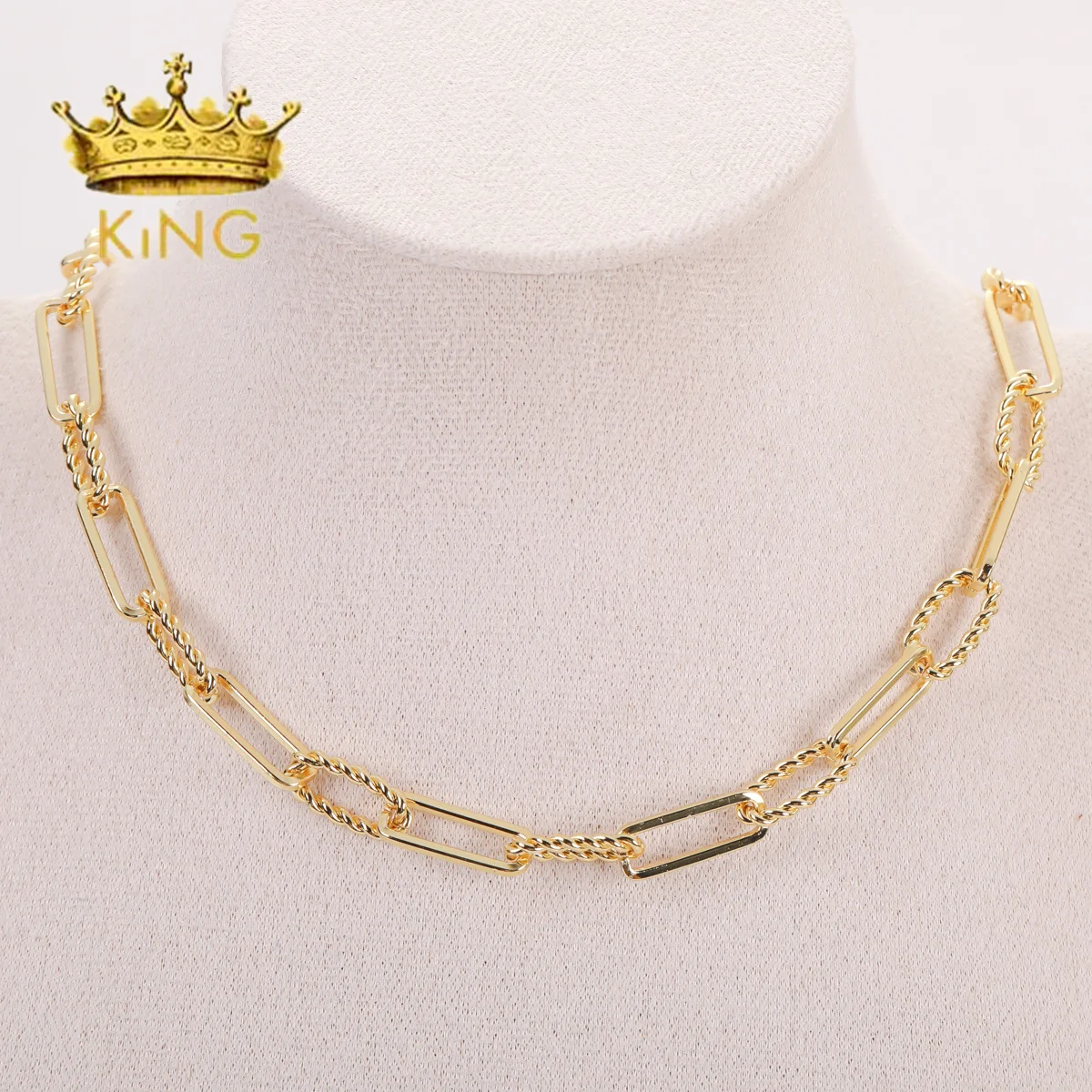 Hochwertige trend ige Kette für DIY Halskette ovale Form Seil große Glieder Kupfer Messing Choker Armbänder für die Schmuck herstellung