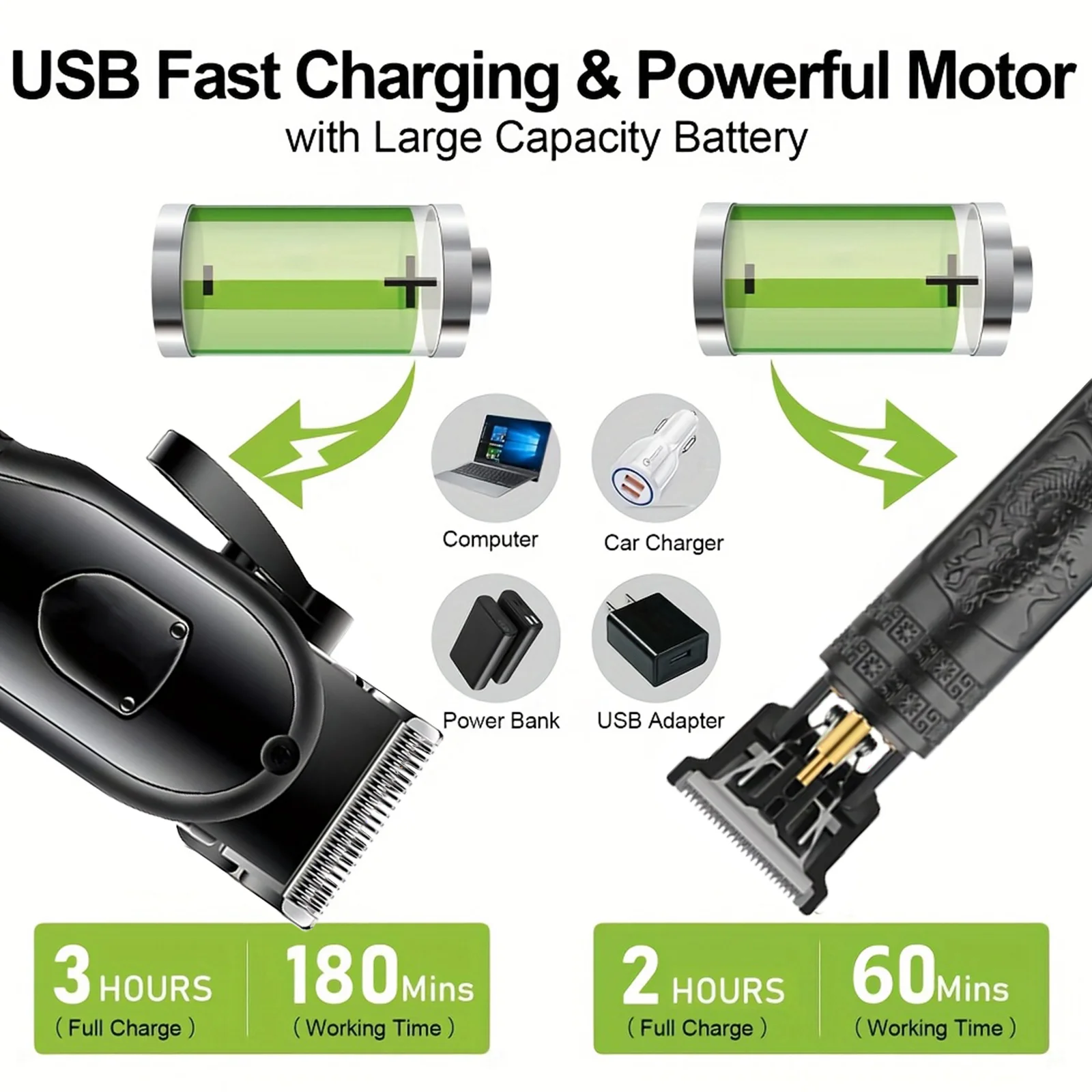 مجموعة ماكينة قص الشعر للرجال، شاشة LED، ماكينة قص الشعر اللاسلكية الاحترافية، ماكينة تشذيب اللحية، هدية العيد له