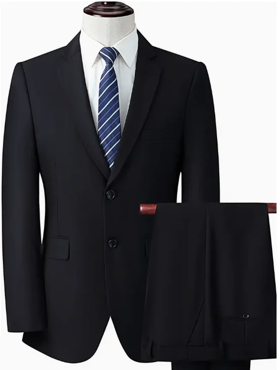 

Formal two-piece suit, men's two-button blazer and dress pants suit Casual business suit