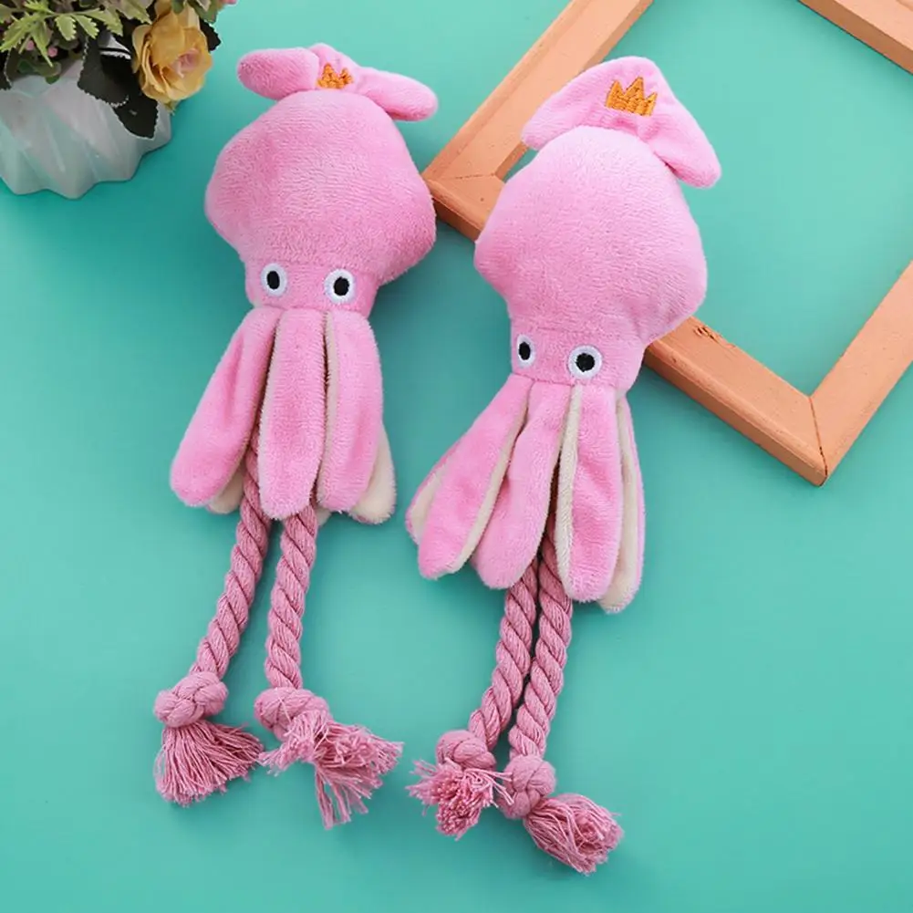 Dog Plush Toy，Vocal，Octopus Shape，Pet Chew Toy Teeth Cleaning Toy，Interactive Dog Toy Dog Companion，for Small Large Dogs