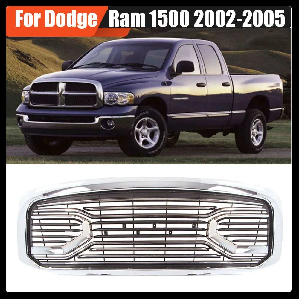 

Modified Radiator Trims Cover Racing Grill Grills Hood Mesh Front Grille Upper Bumper Grilles For Dodge Ram 1500 2002-2005