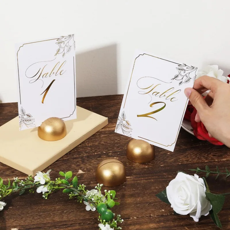 1pc Place Card Holders Sophisticated Gold Table Number Clip Stands for Party Gathering Banquets Table decoration and accessories