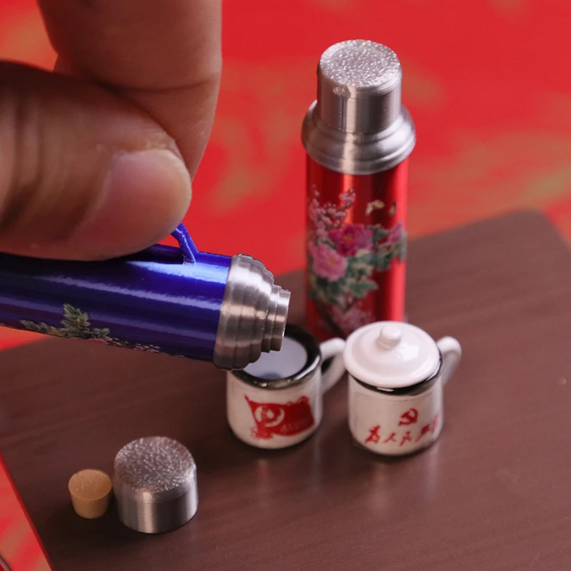 China-Inspired Miniature Dollhouse Scenery with 1/12 Scale Warm Water Bottle
