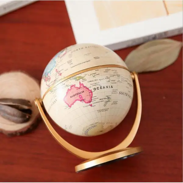 10cm Rotating World Globe Shelf Display Geography Educational Toy