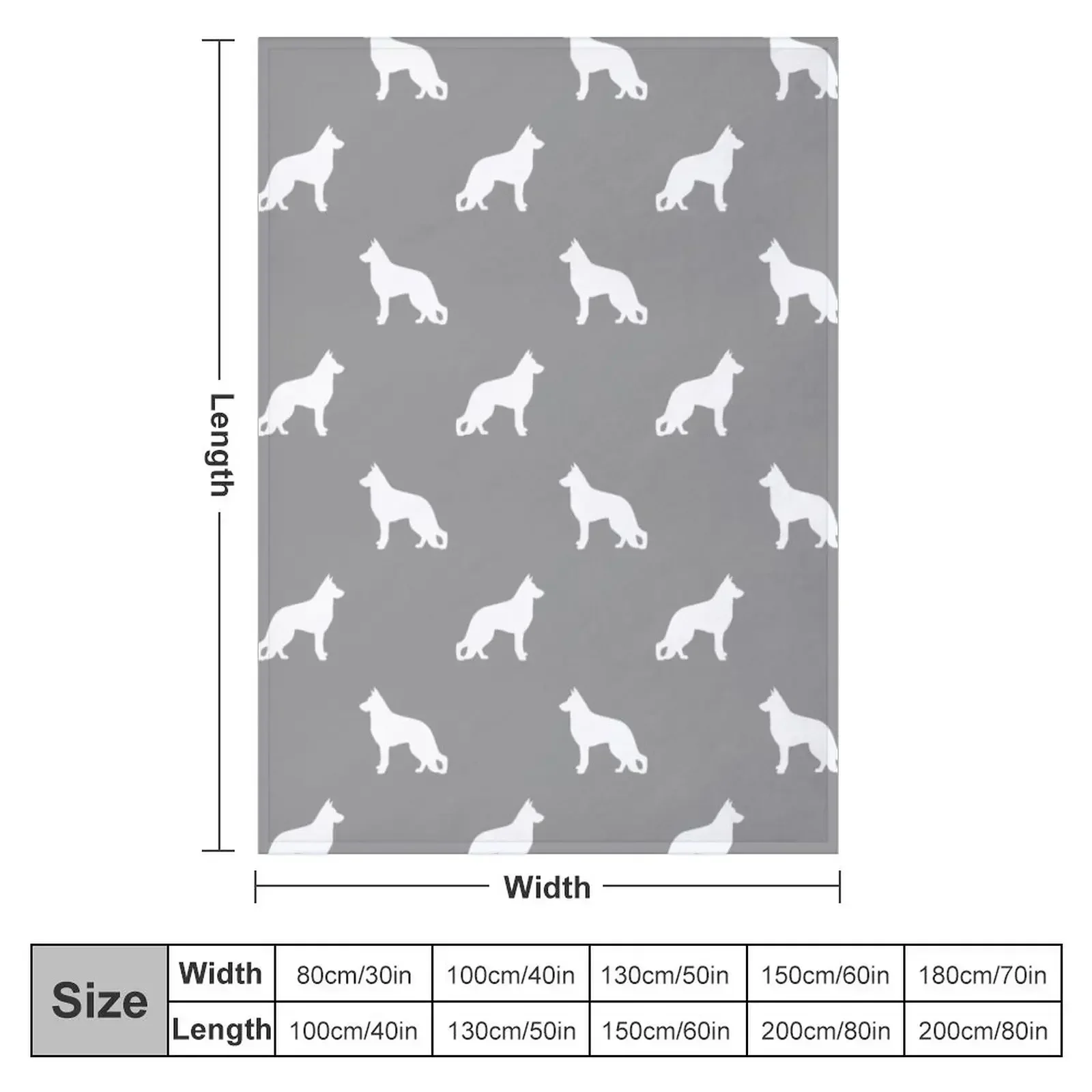 White German Shepherd Dog Silhouette Throw Blanket Sleeping Bag Moving Luxury Thicken heavy to sleep Blankets