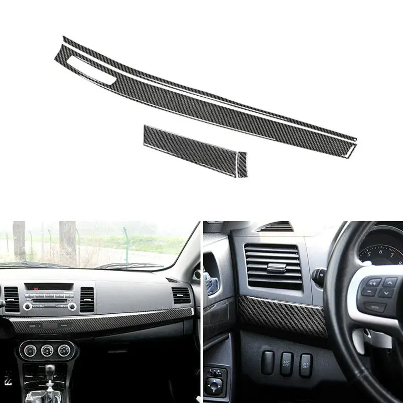 

Car Sticker Center Control Dashboard Panel Cover For Mitsubishi Lancer 2008-2013 Soft Carbon Fiber Interior Accessories Trim