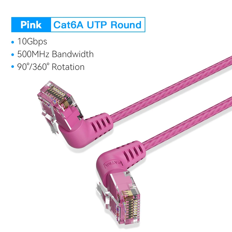 Vention CAT6A Ethernet-Kabel 10 Gbit/s 90/360 Grad Drehung CAT 6A Slim Network Internet Lan-Kabel für PC PS4 Router RJ45-Kabel