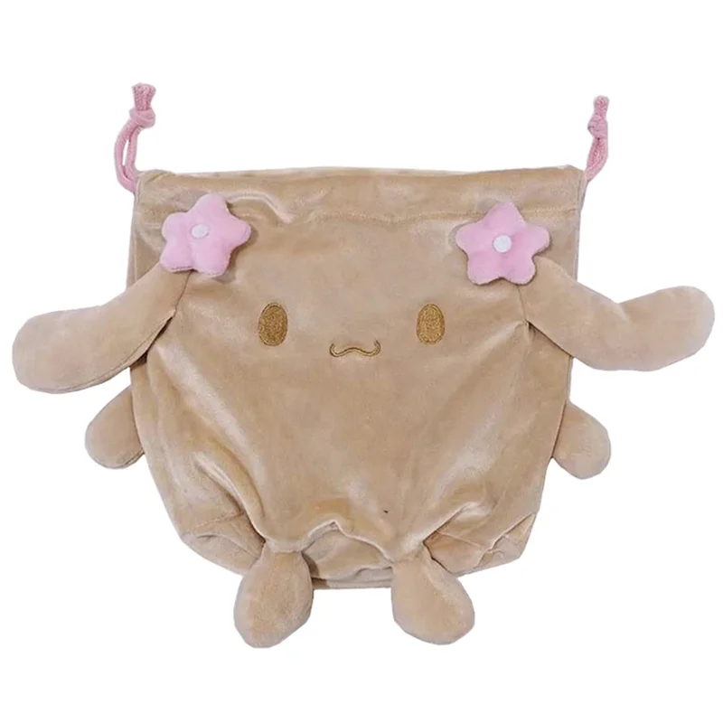 

New Cute Mocha Dog Plush Drawstring Bag Pouch Cartoon Anime Kawaii Storage Organizer Bags for Girls Woman